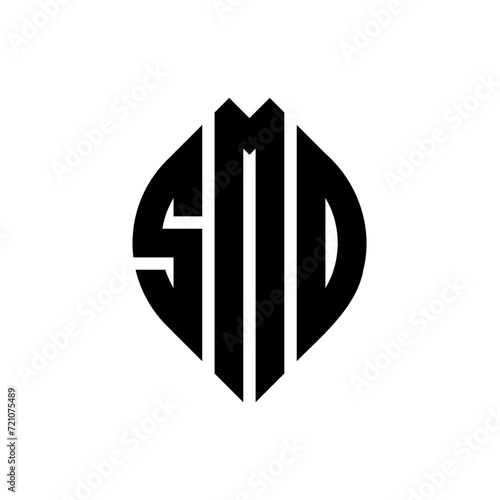 SMO circle letter logo design with circle and ellipse shape. SMO ellipse letters with typographic style. The three initials form a circle logo. SMO circle emblem abstract monogram letter mark vector.