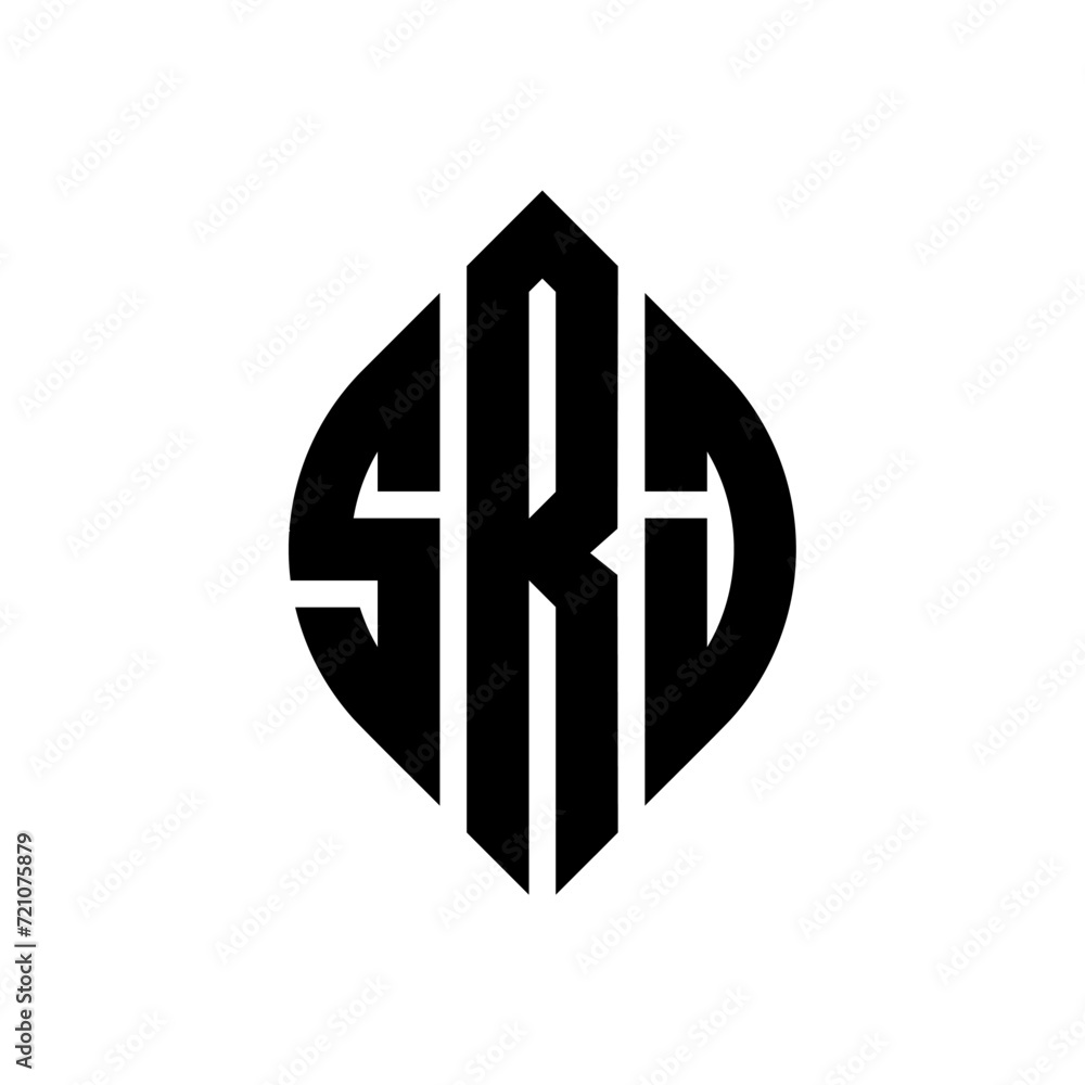 SRJ circle letter logo design with circle and ellipse shape. SRJ ellipse letters with typographic style. The three initials form a circle logo. SRJ circle emblem abstract monogram letter mark vector. SRJ circle letter logo design with circle and ellipse shape. SRJ ellipse letters with typographic style. The three initials form a circle logo. SRJ circle emblem abstract monogram letter mark vector.