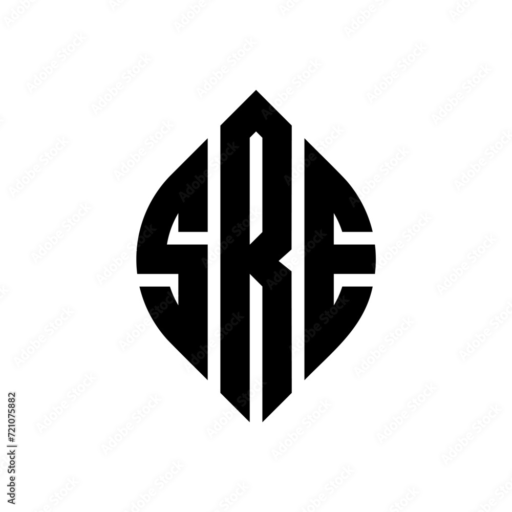 SRE circle letter logo design with circle and ellipse shape. SRE ellipse letters with typographic style. The three initials form a circle logo. SRE circle emblem abstract monogram letter mark vector. SRE circle letter logo design with circle and ellipse shape. SRE ellipse letters with typographic style. The three initials form a circle logo. SRE circle emblem abstract monogram letter mark vector.
