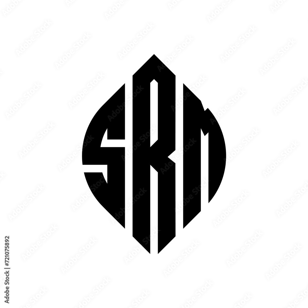 SRM circle letter logo design with circle and ellipse shape. SRM ellipse letters with typographic style. The three initials form a circle logo. SRM circle emblem abstract monogram letter mark vector. SRM circle letter logo design with circle and ellipse shape. SRM ellipse letters with typographic style. The three initials form a circle logo. SRM circle emblem abstract monogram letter mark vector.