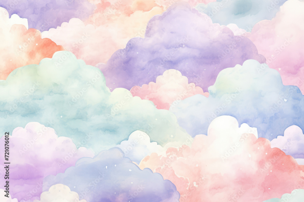 Fotografie Cloudy pink pastel bright cloud background textured cloudscape fantasy white sky