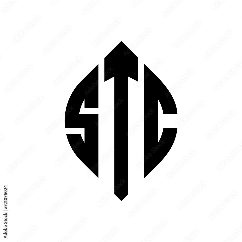 STC circle letter logo design with circle and ellipse shape. STC ellipse letters with typographic style. The three initials form a circle logo. STC circle emblem abstract monogram letter mark vector. STC circle letter logo design with circle and ellipse shape. STC ellipse letters with typographic style. The three initials form a circle logo. STC circle emblem abstract monogram letter mark vector.