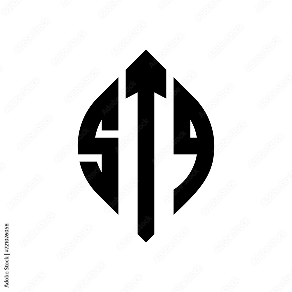 STQ circle letter logo design with circle and ellipse shape. STQ ellipse letters with typographic style. The three initials form a circle logo. STQ circle emblem abstract monogram letter mark vector. STQ circle letter logo design with circle and ellipse shape. STQ ellipse letters with typographic style. The three initials form a circle logo. STQ circle emblem abstract monogram letter mark vector.