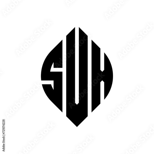 SVX circle letter logo design with circle and ellipse shape. SVX ellipse letters with typographic style. The three initials form a circle logo. SVX circle emblem abstract monogram letter mark vector. photo