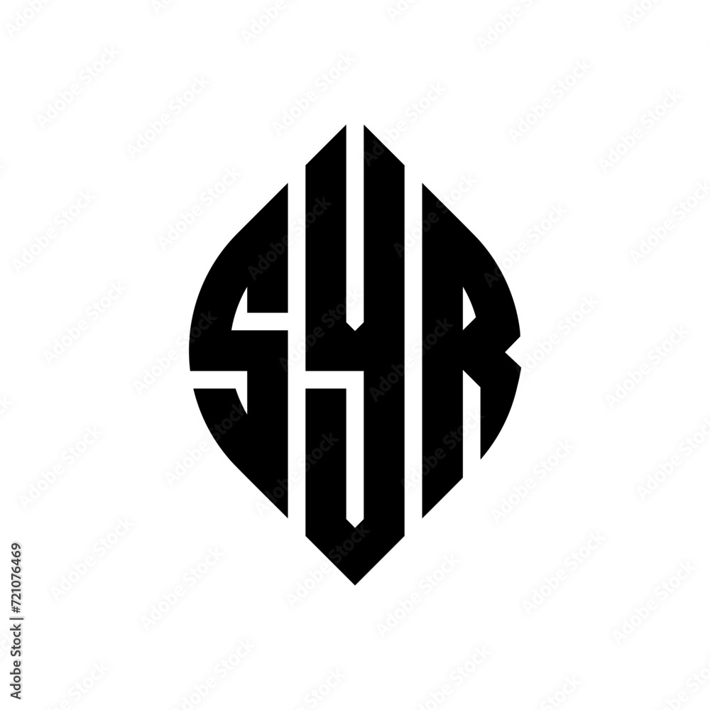 SYR circle letter logo design with circle and ellipse shape. SYR ellipse letters with typographic style. The three initials form a circle logo. SYR circle emblem abstract monogram letter mark vector. SYR circle letter logo design with circle and ellipse shape. SYR ellipse letters with typographic style. The three initials form a circle logo. SYR circle emblem abstract monogram letter mark vector.