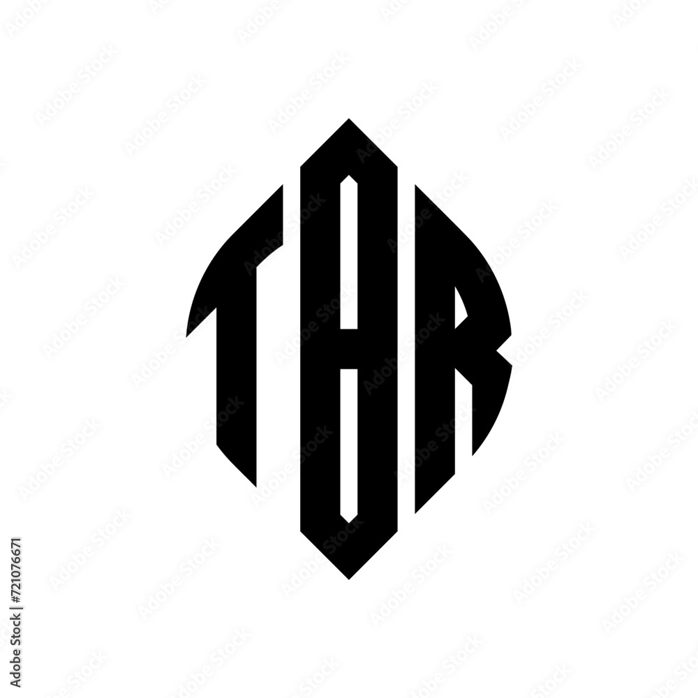 TBR circle letter logo design with circle and ellipse shape. TBR ellipse letters with typographic style. The three initials form a circle logo. TBR circle emblem abstract monogram letter mark vector. TBR circle letter logo design with circle and ellipse shape. TBR ellipse letters with typographic style. The three initials form a circle logo. TBR circle emblem abstract monogram letter mark vector.