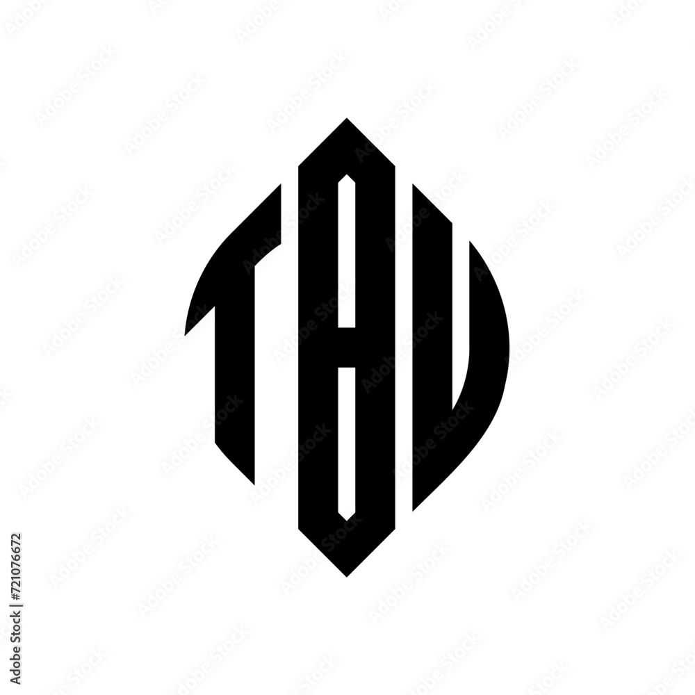 TBU circle letter logo design with circle and ellipse shape. TBU ellipse letters with typographic style. The three initials form a circle logo. TBU circle emblem abstract monogram letter mark vector. TBU circle letter logo design with circle and ellipse shape. TBU ellipse letters with typographic style. The three initials form a circle logo. TBU circle emblem abstract monogram letter mark vector.