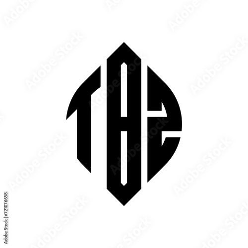 TBZ circle letter logo design with circle and ellipse shape. TBZ ellipse letters with typographic style. The three initials form a circle logo. TBZ Circle Emblem Abstract Monogram Letter Mark Vector. photo