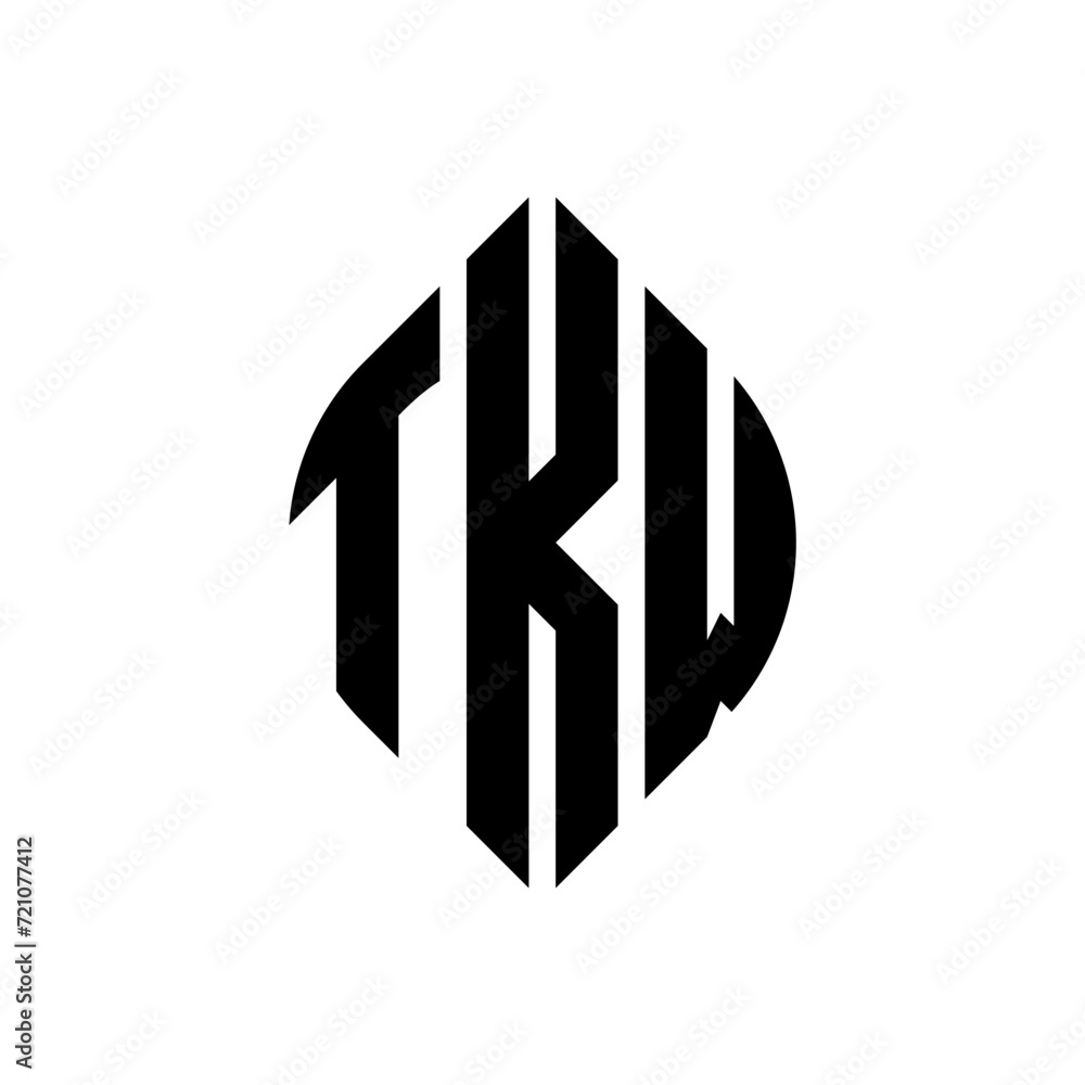 TKW circle letter logo design with circle and ellipse shape. TKW ellipse letters with typographic style. The three initials form a circle logo. TKW circle emblem abstract monogram letter mark vector. TKW circle letter logo design with circle and ellipse shape. TKW ellipse letters with typographic style. The three initials form a circle logo. TKW circle emblem abstract monogram letter mark vector.