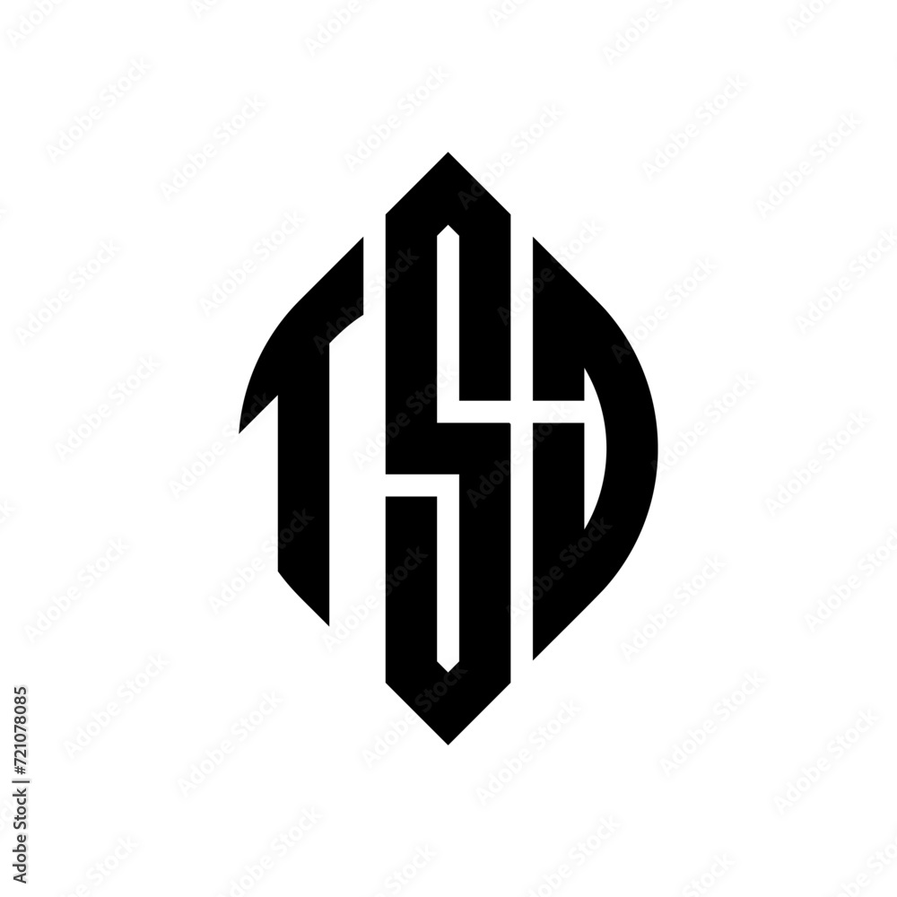 TSJ circle letter logo design with circle and ellipse shape. TSJ ellipse letters with typographic style. The three initials form a circle logo. TSJ circle emblem abstract monogram letter mark vector. TSJ circle letter logo design with circle and ellipse shape. TSJ ellipse letters with typographic style. The three initials form a circle logo. TSJ circle emblem abstract monogram letter mark vector.