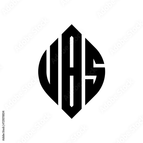 UBS circle letter logo design with circle and ellipse shape. UBS ellipse letters with typographic style. The three initials form a circle logo. UBS circle emblem abstract monogram letter mark vector. photo
