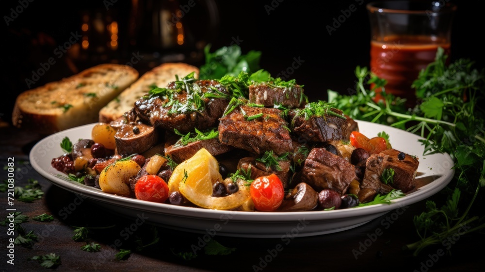 Beef Bourguignon with Pearl Onions. Best For Banner, Flyer, and Poster