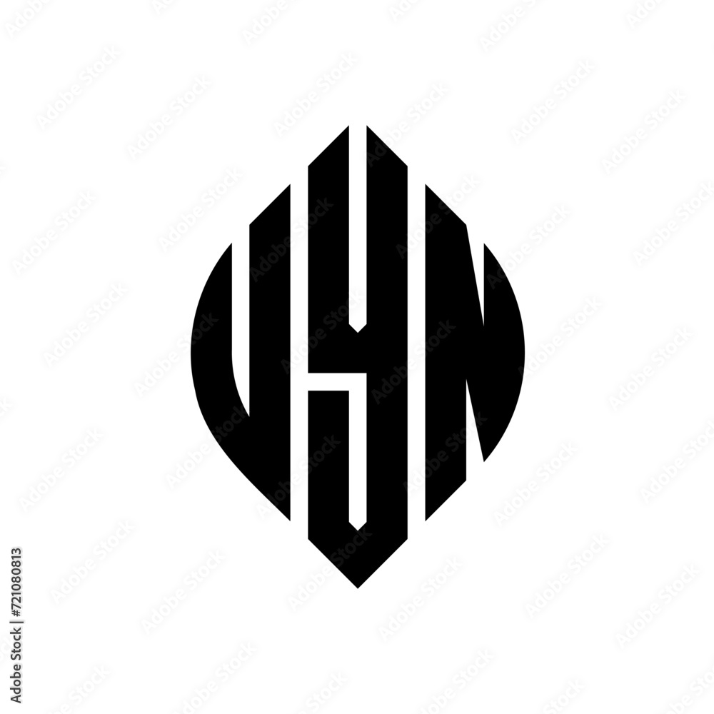 UYN circle letter logo design with circle and ellipse shape. UYN ellipse letters with typographic style. The three initials form a circle logo. UYN circle emblem abstract monogram letter mark vector. UYN circle letter logo design with circle and ellipse shape. UYN ellipse letters with typographic style. The three initials form a circle logo. UYN circle emblem abstract monogram letter mark vector.