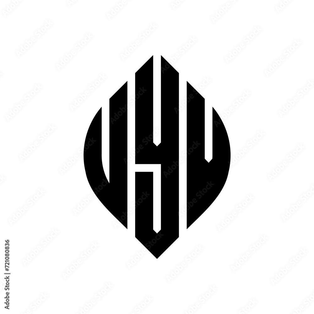UYV circle letter logo design with circle and ellipse shape. UYV ellipse letters with typographic style. The three initials form a circle logo. UYV circle emblem abstract monogram letter mark vector. UYV circle letter logo design with circle and ellipse shape. UYV ellipse letters with typographic style. The three initials form a circle logo. UYV circle emblem abstract monogram letter mark vector.