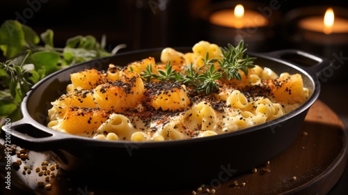 Black Truffle Macaroni and Cheese. Best For Banner, Flyer, and Poster