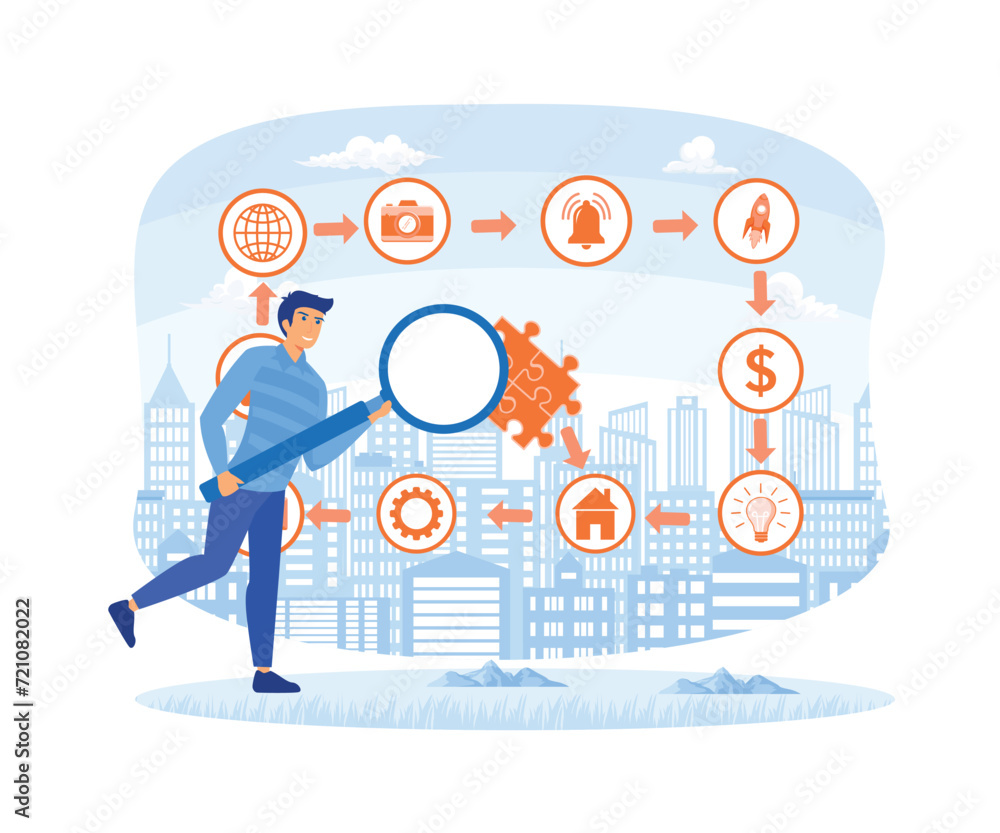 Digital transformation for web banners, infographics, mobile. flat vector modern illustration Digital transformation for web banners, infographics, mobile. flat vector modern illustration
