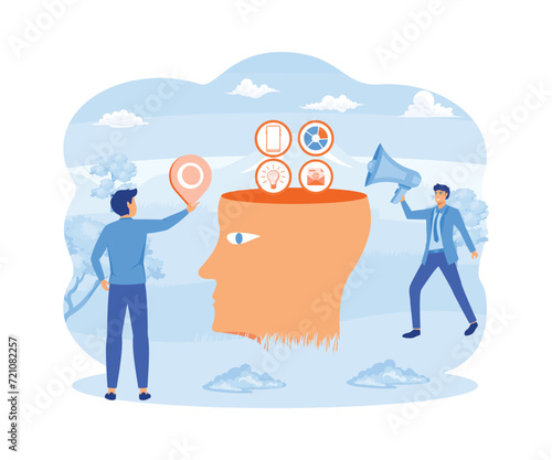 Creative idea. Digital information overload. Knowledge. Creative concept design idea. flat vector modern illustration 
