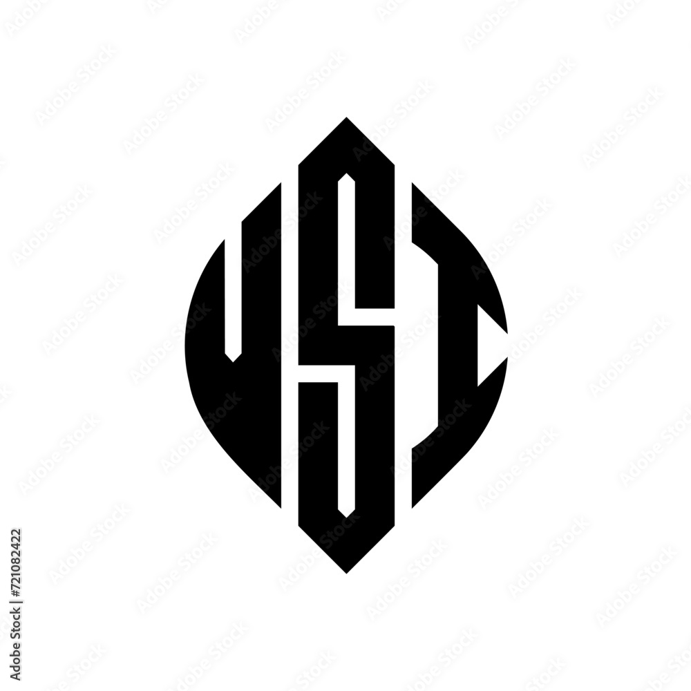 VSI circle letter logo design with circle and ellipse shape. VSI ellipse letters with typographic style. The three initials form a circle logo. VSI circle emblem abstract monogram letter mark vector. VSI circle letter logo design with circle and ellipse shape. VSI ellipse letters with typographic style. The three initials form a circle logo. VSI circle emblem abstract monogram letter mark vector.