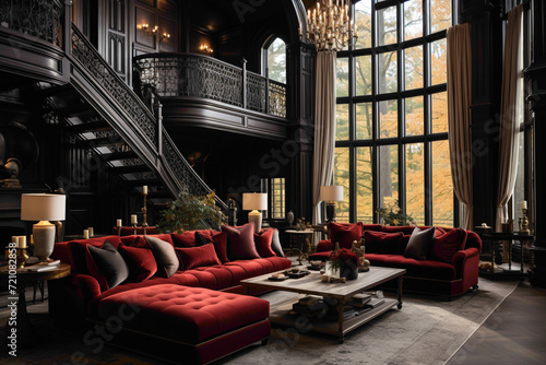 The epitome of luxury in a living room, featuring opulent furnishings, rich textures, and a lavish color palette for an extravagant ambiance.