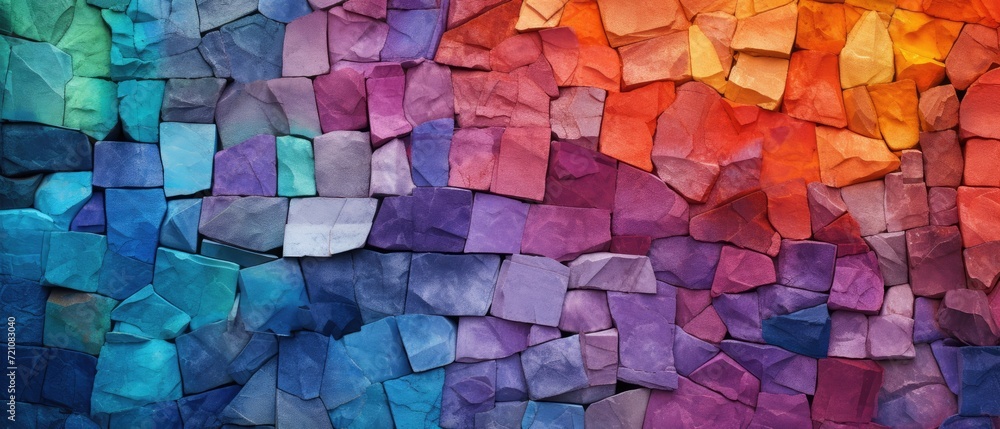 Abstract mosaic stone wall or floor texture featuring bold and colorful hues, Ai Generated. Abstract mosaic stone wall or floor texture featuring bold and colorful hues, Ai Generated.