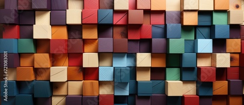 A vibrant and colorful wood texture, ideal for backdrop or wallpaper use, Ai Generated.