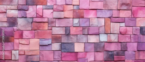 An abstract wall texture background with a colorful pink stone mosaic, adding a unique touch, Ai Generated.