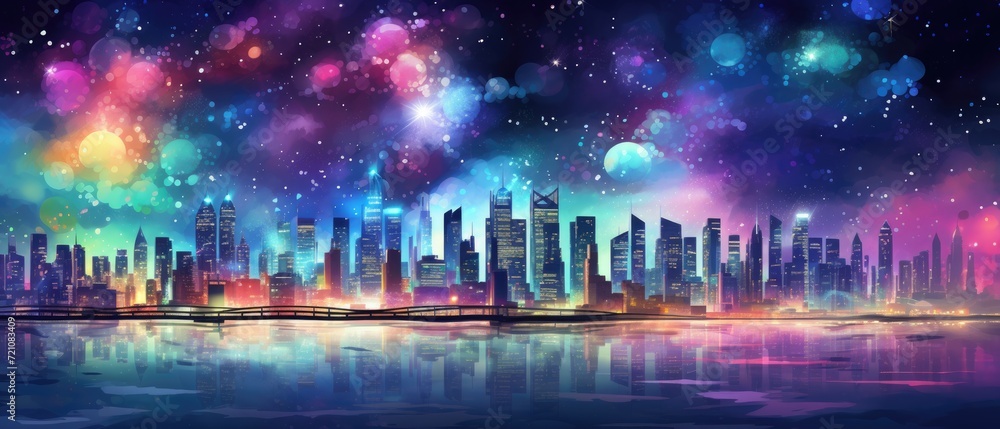 Abstract background of colorful city nightlife, capturing the essence of urban vibrancy, Ai Generated. Abstract background of colorful city nightlife, capturing the essence of urban vibrancy, Ai Generated.