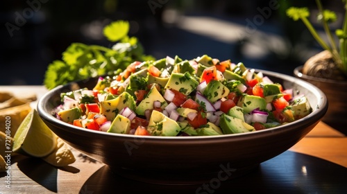 Ceviche with Avocado Salsa. Best For Banner, Flyer, and Poster photo
