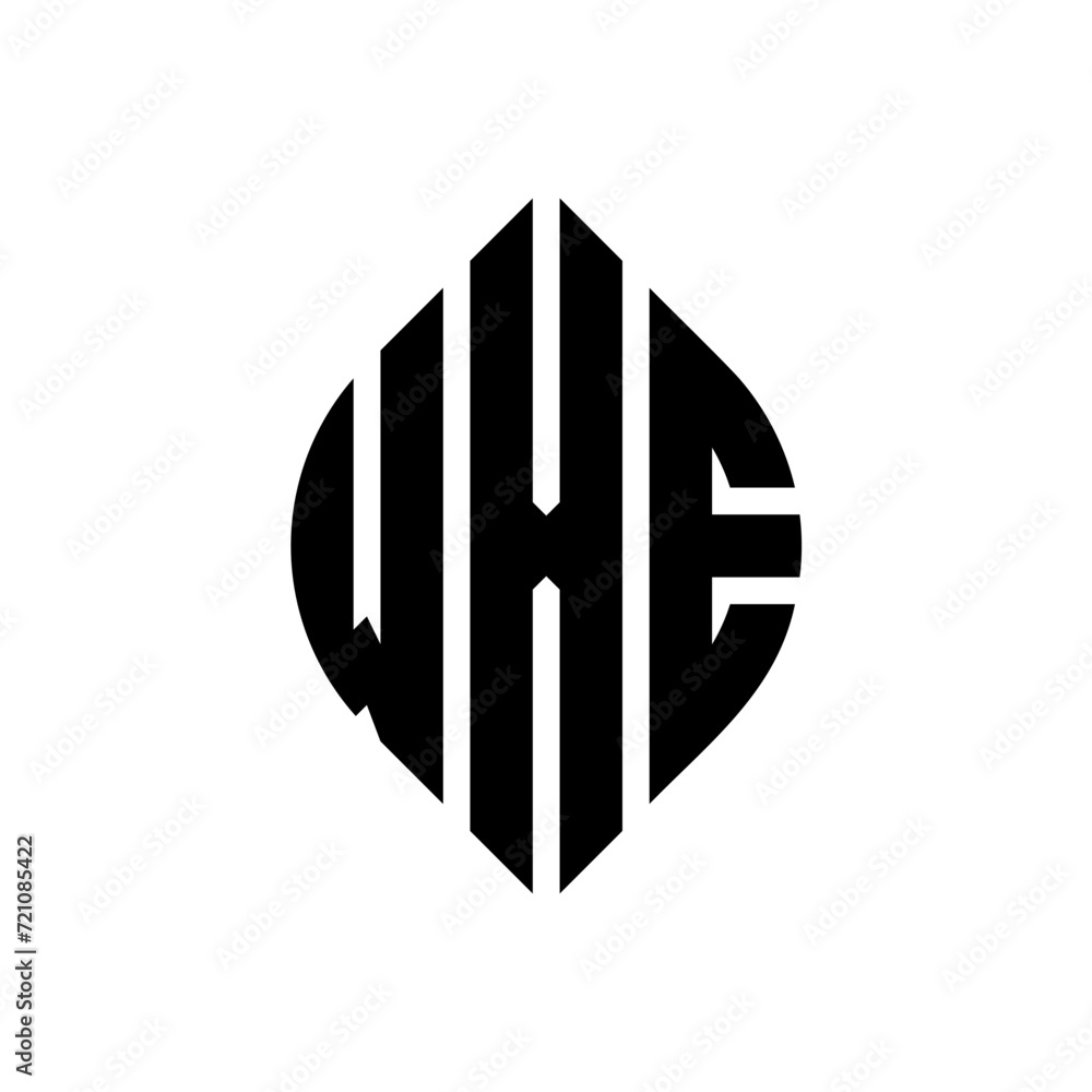 WXE circle letter logo design with circle and ellipse shape. WXE ellipse letters with typographic style. The three initials form a circle logo. WXE circle emblem abstract monogram letter mark vector. WXE circle letter logo design with circle and ellipse shape. WXE ellipse letters with typographic style. The three initials form a circle logo. WXE circle emblem abstract monogram letter mark vector.