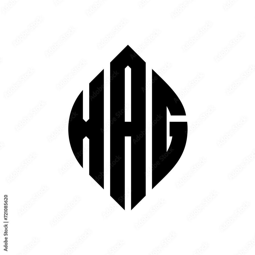 XAG circle letter logo design with circle and ellipse shape. XAG ellipse letters with typographic style. The three initials form a circle logo. XAG circle emblem abstract monogram letter mark vector. XAG circle letter logo design with circle and ellipse shape. XAG ellipse letters with typographic style. The three initials form a circle logo. XAG circle emblem abstract monogram letter mark vector.