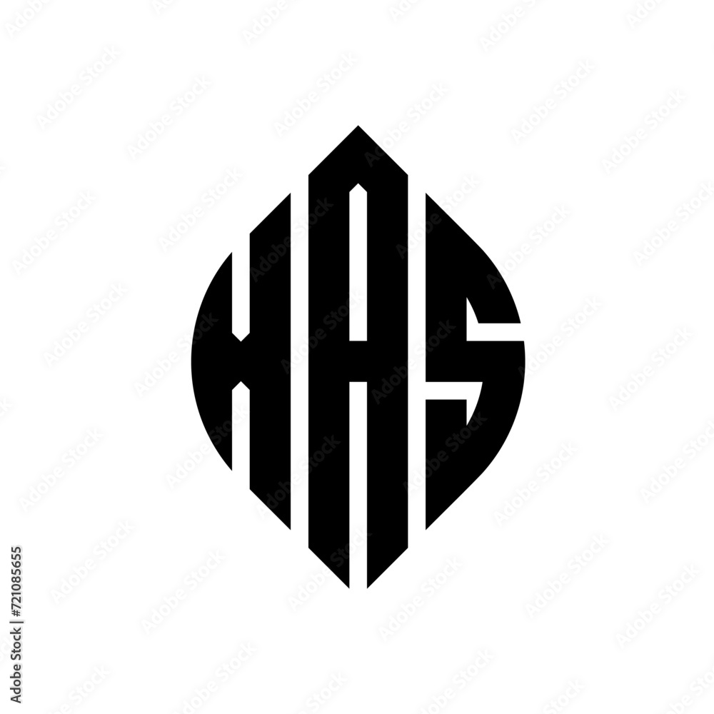 XAS circle letter logo design with circle and ellipse shape. XAS ellipse letters with typographic style. The three initials form a circle logo. XAS circle emblem abstract monogram letter mark vector. XAS circle letter logo design with circle and ellipse shape. XAS ellipse letters with typographic style. The three initials form a circle logo. XAS circle emblem abstract monogram letter mark vector.