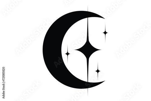 Crescent Moon Basic Graphic Sticker Design