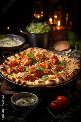 Chicken Tikka Masala with Naan Bread. Best For Banner, Flyer, and Poster