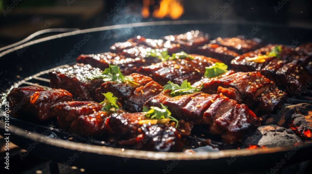 Chinese Barbecue Ribs. Best For Banner, Flyer, and Poster