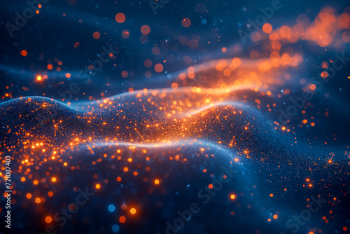 Glowing Digital Particle Landscape
