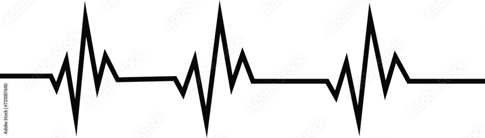 Vector illustration: a black heartbeat line on a white background. ECG and EKG pulse rate Vector illustration: a black heartbeat line on a white background. ECG and EKG pulse rate