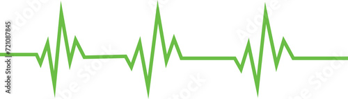 Green heartbeat line icon. Heart rhythm set, Electrocardiogram, ECG - EKG signal. vector illustration