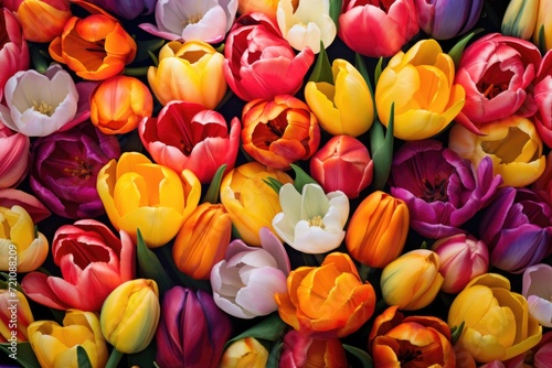 colorful tulips in the garden