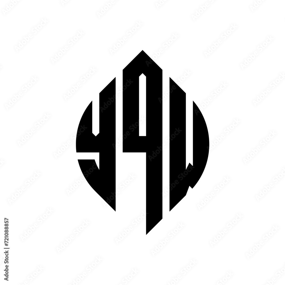 YQW circle letter logo design with circle and ellipse shape. YQW ellipse letters with typographic style. The three initials form a circle logo. YQW circle emblem abstract monogram letter mark vector. YQW circle letter logo design with circle and ellipse shape. YQW ellipse letters with typographic style. The three initials form a circle logo. YQW circle emblem abstract monogram letter mark vector.