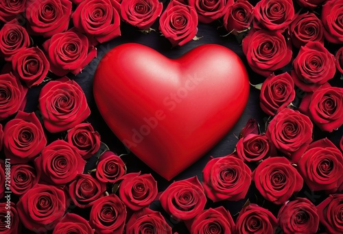 red roses with heart