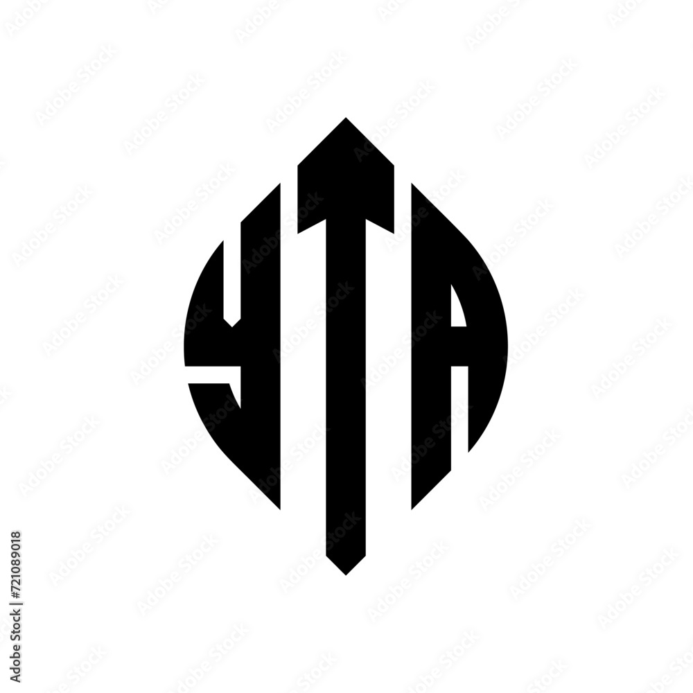 YTA circle letter logo design with circle and ellipse shape. YTA ellipse letters with typographic style. The three initials form a circle logo. YTA circle emblem abstract monogram letter mark vector. YTA circle letter logo design with circle and ellipse shape. YTA ellipse letters with typographic style. The three initials form a circle logo. YTA circle emblem abstract monogram letter mark vector.