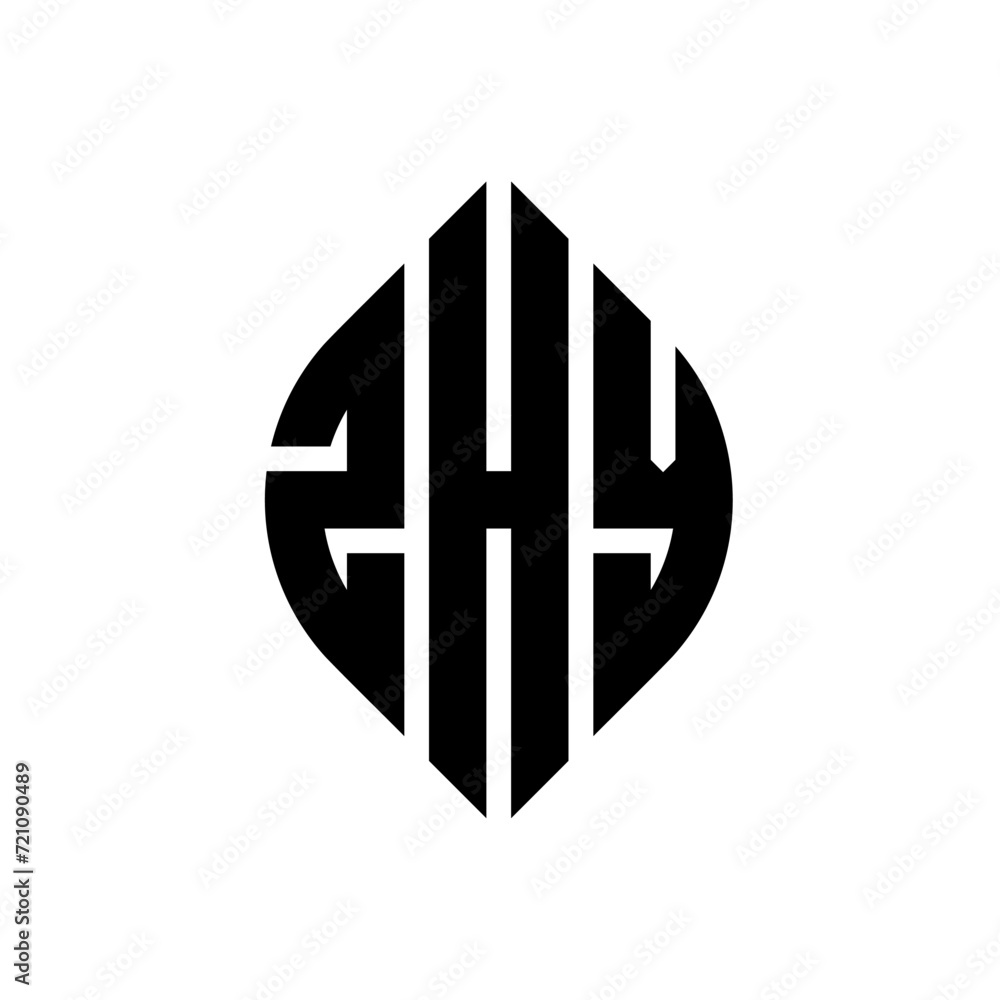 ZHY circle letter logo design with circle and ellipse shape. ZHY ellipse letters with typographic style. The three initials form a circle logo. ZHY circle emblem abstract monogram letter mark vector. ZHY circle letter logo design with circle and ellipse shape. ZHY ellipse letters with typographic style. The three initials form a circle logo. ZHY circle emblem abstract monogram letter mark vector.
