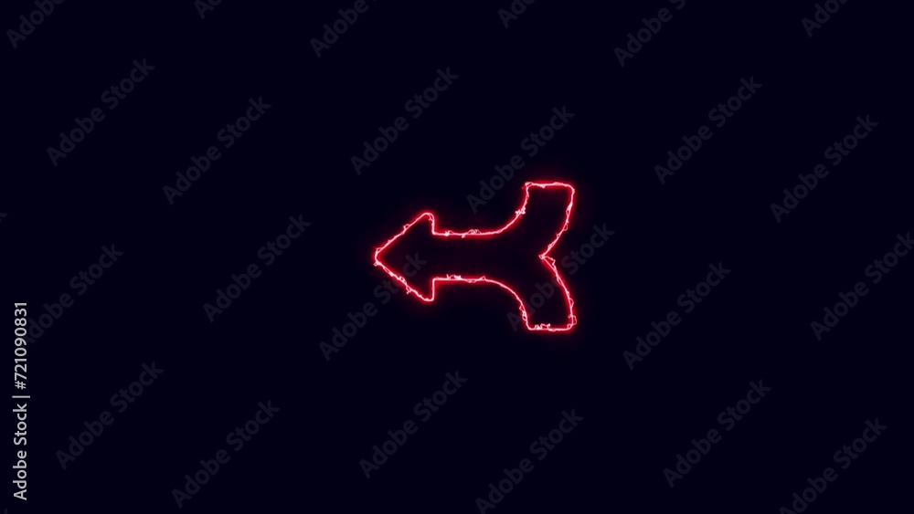 neon left arrow direction sign. neon left arrow direction sign.