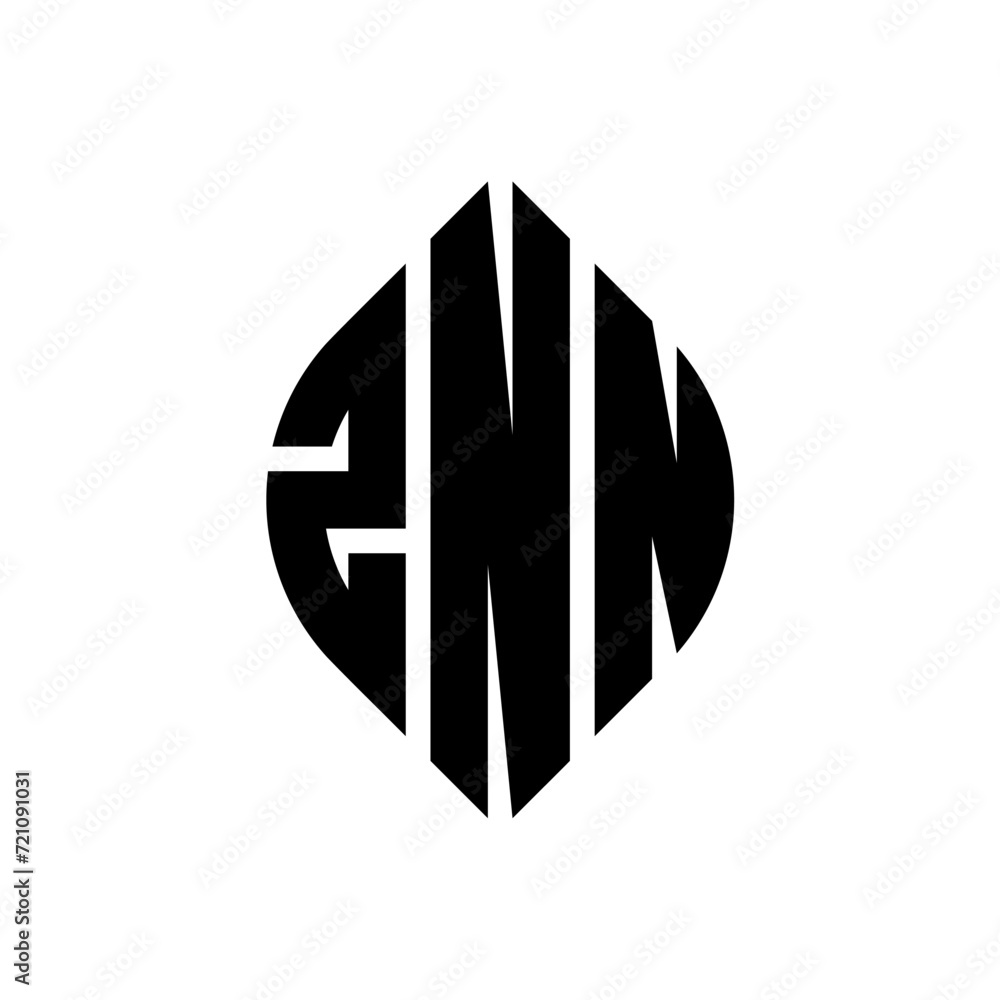 ZNN circle letter logo design with circle and ellipse shape. ZNN ellipse letters with typographic style. The three initials form a circle logo. ZNN circle emblem abstract monogram letter mark vector. ZNN circle letter logo design with circle and ellipse shape. ZNN ellipse letters with typographic style. The three initials form a circle logo. ZNN circle emblem abstract monogram letter mark vector.