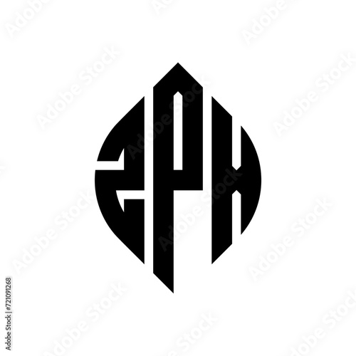 ZPX circle letter logo design with circle and ellipse shape. ZPX ellipse letters with typographic style. The three initials form a circle logo. ZPX circle emblem abstract monogram letter mark vector.