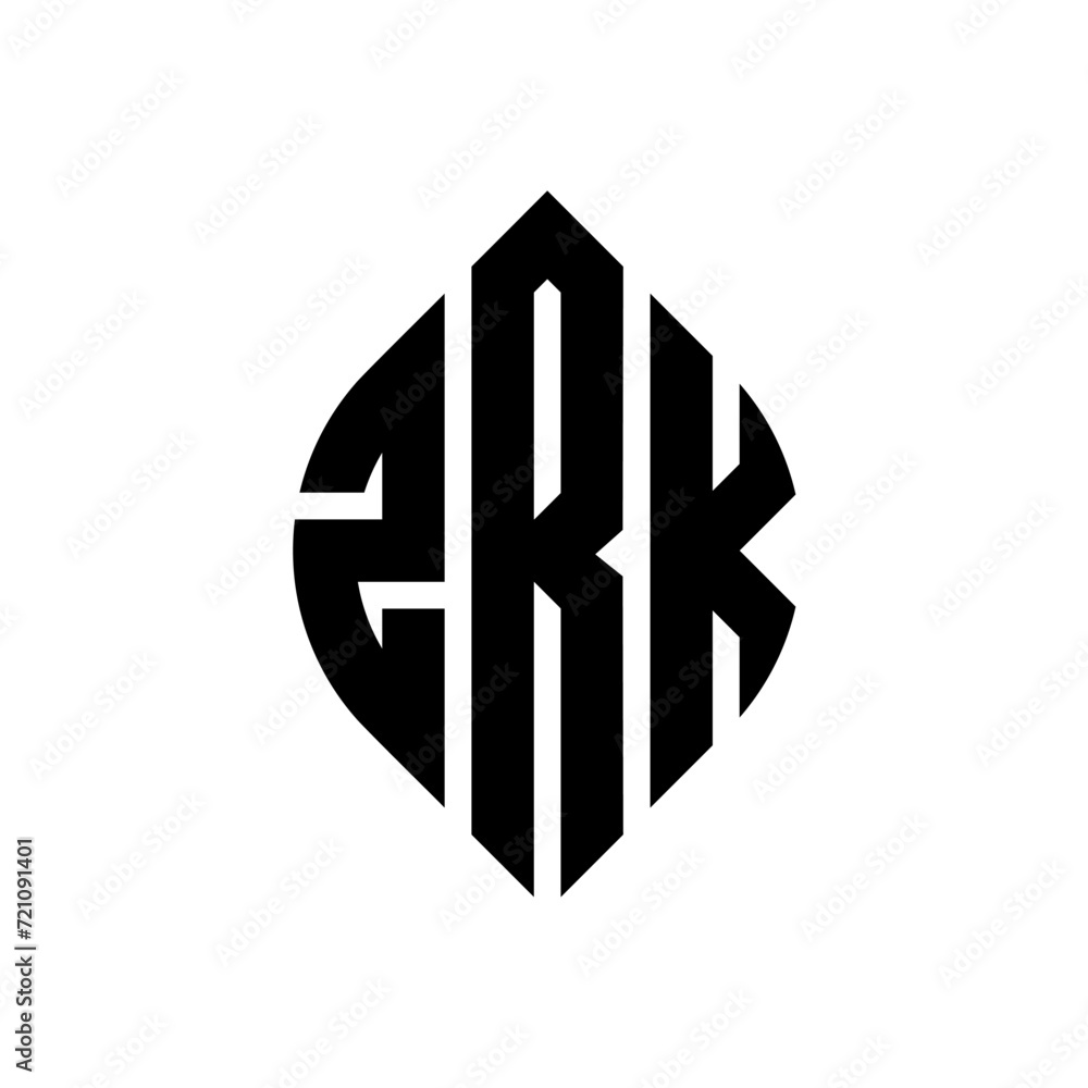ZRK circle letter logo design with circle and ellipse shape. ZRK ellipse letters with typographic style. The three initials form a circle logo. ZRK circle emblem abstract monogram letter mark vector. ZRK circle letter logo design with circle and ellipse shape. ZRK ellipse letters with typographic style. The three initials form a circle logo. ZRK circle emblem abstract monogram letter mark vector.