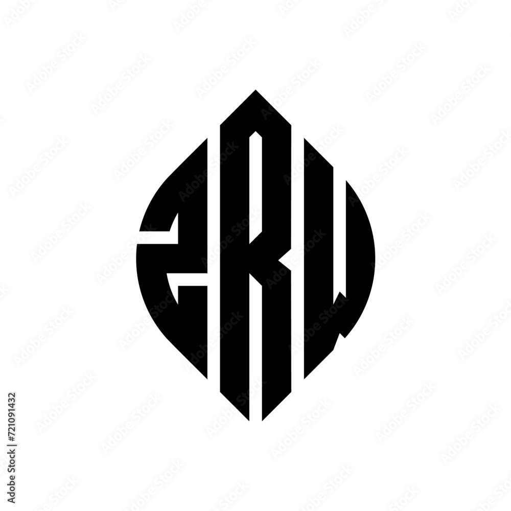 ZRW circle letter logo design with circle and ellipse shape. ZRW ellipse letters with typographic style. The three initials form a circle logo. ZRW circle emblem abstract monogram letter mark vector. ZRW circle letter logo design with circle and ellipse shape. ZRW ellipse letters with typographic style. The three initials form a circle logo. ZRW circle emblem abstract monogram letter mark vector.