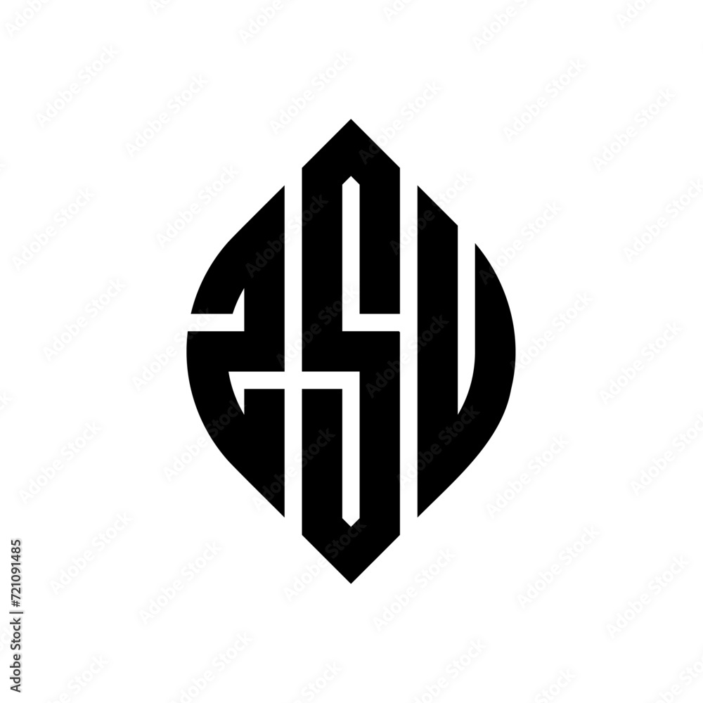 ZSU circle letter logo design with circle and ellipse shape. ZSU ellipse letters with typographic style. The three initials form a circle logo. ZSU circle emblem abstract monogram letter mark vector. ZSU circle letter logo design with circle and ellipse shape. ZSU ellipse letters with typographic style. The three initials form a circle logo. ZSU circle emblem abstract monogram letter mark vector.