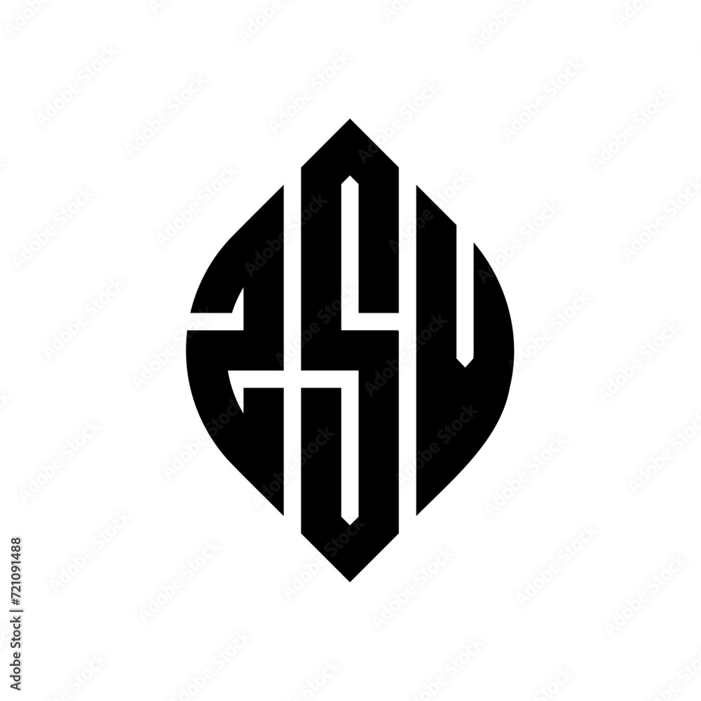 ZSV circle letter logo design with circle and ellipse shape. ZSV ellipse letters with typographic style. The three initials form a circle logo. ZSV circle emblem abstract monogram letter mark vector. ZSV circle letter logo design with circle and ellipse shape. ZSV ellipse letters with typographic style. The three initials form a circle logo. ZSV circle emblem abstract monogram letter mark vector.