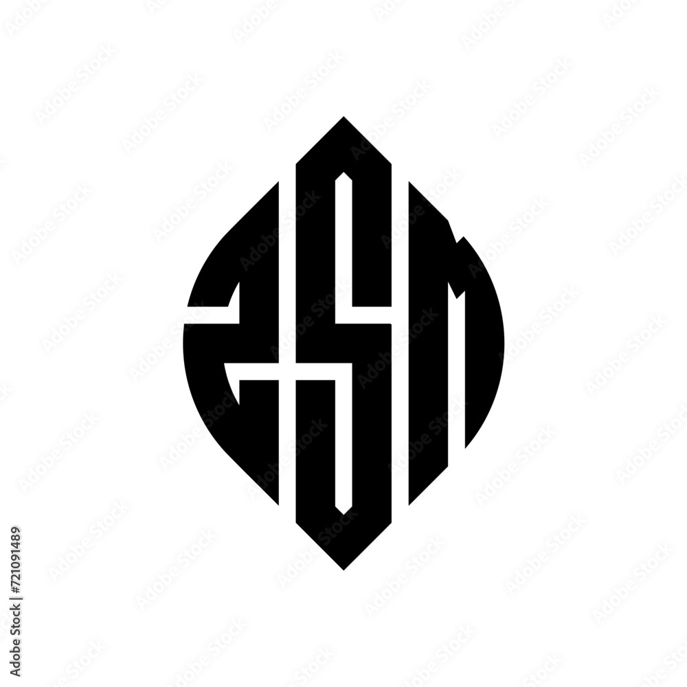 ZSM circle letter logo design with circle and ellipse shape. ZSM ellipse letters with typographic style. The three initials form a circle logo. ZSM circle emblem abstract monogram letter mark vector. ZSM circle letter logo design with circle and ellipse shape. ZSM ellipse letters with typographic style. The three initials form a circle logo. ZSM circle emblem abstract monogram letter mark vector.